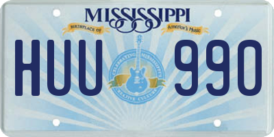 MS license plate HUU990