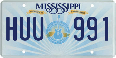 MS license plate HUU991