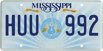 MS license plate HUU992