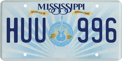MS license plate HUU996