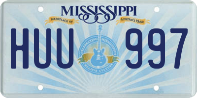 MS license plate HUU997