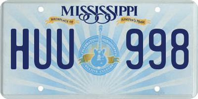 MS license plate HUU998