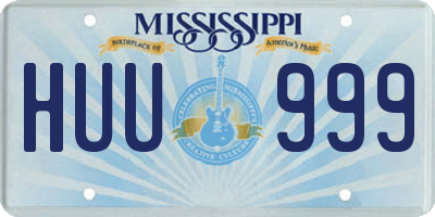 MS license plate HUU999