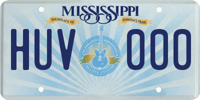 MS license plate HUV000