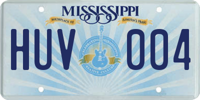 MS license plate HUV004