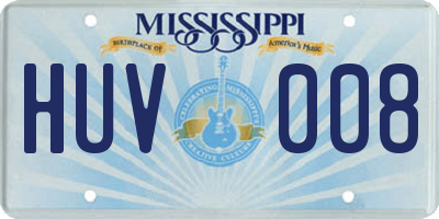 MS license plate HUV008