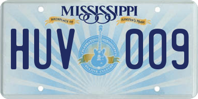 MS license plate HUV009