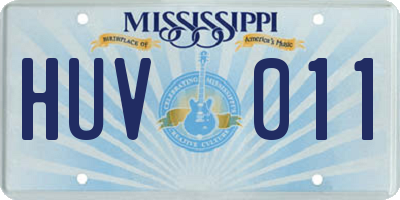 MS license plate HUV011