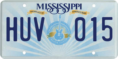 MS license plate HUV015