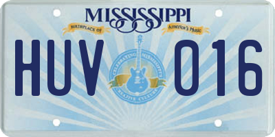 MS license plate HUV016