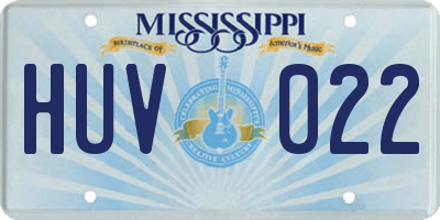 MS license plate HUV022