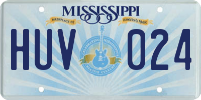 MS license plate HUV024