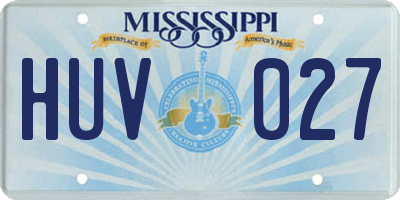MS license plate HUV027