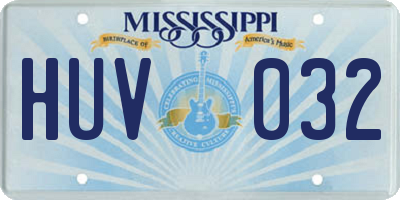 MS license plate HUV032