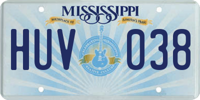 MS license plate HUV038