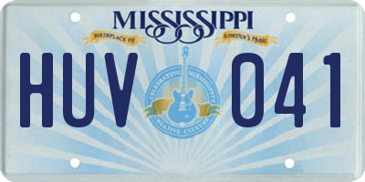 MS license plate HUV041