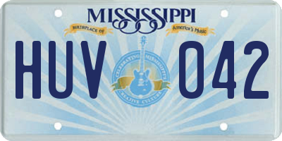 MS license plate HUV042