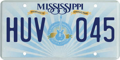 MS license plate HUV045