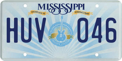 MS license plate HUV046