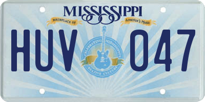 MS license plate HUV047