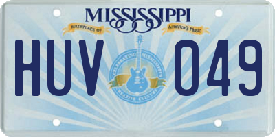 MS license plate HUV049