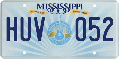 MS license plate HUV052