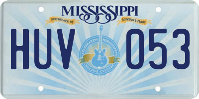 MS license plate HUV053