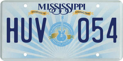 MS license plate HUV054