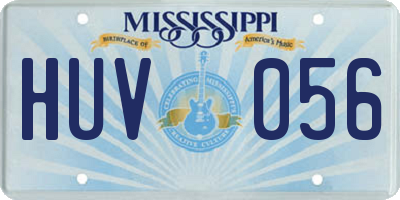 MS license plate HUV056