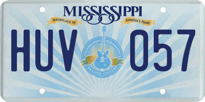 MS license plate HUV057