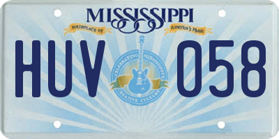 MS license plate HUV058