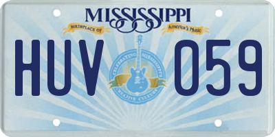 MS license plate HUV059