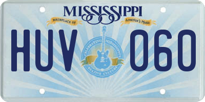 MS license plate HUV060