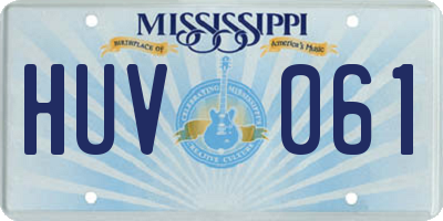 MS license plate HUV061