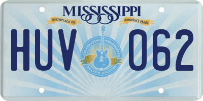 MS license plate HUV062
