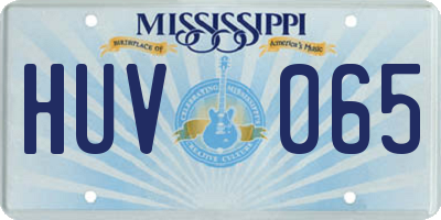 MS license plate HUV065