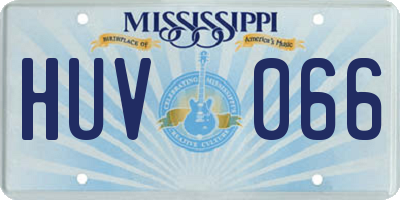 MS license plate HUV066