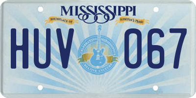 MS license plate HUV067