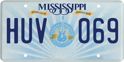 MS license plate HUV069