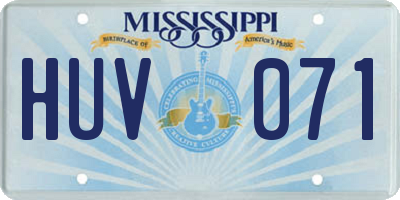 MS license plate HUV071