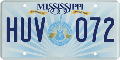 MS license plate HUV072