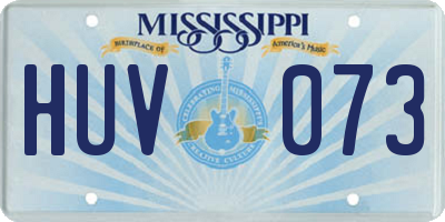 MS license plate HUV073