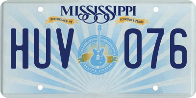 MS license plate HUV076