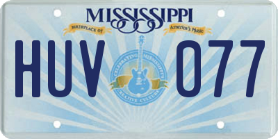 MS license plate HUV077
