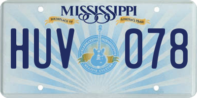 MS license plate HUV078