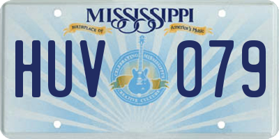 MS license plate HUV079