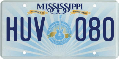 MS license plate HUV080