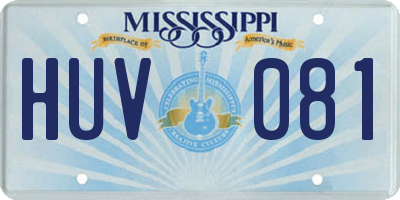 MS license plate HUV081