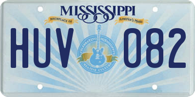MS license plate HUV082