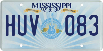 MS license plate HUV083